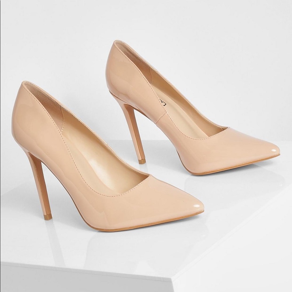 Boohoo Wide Width Stiletto Nude pumps